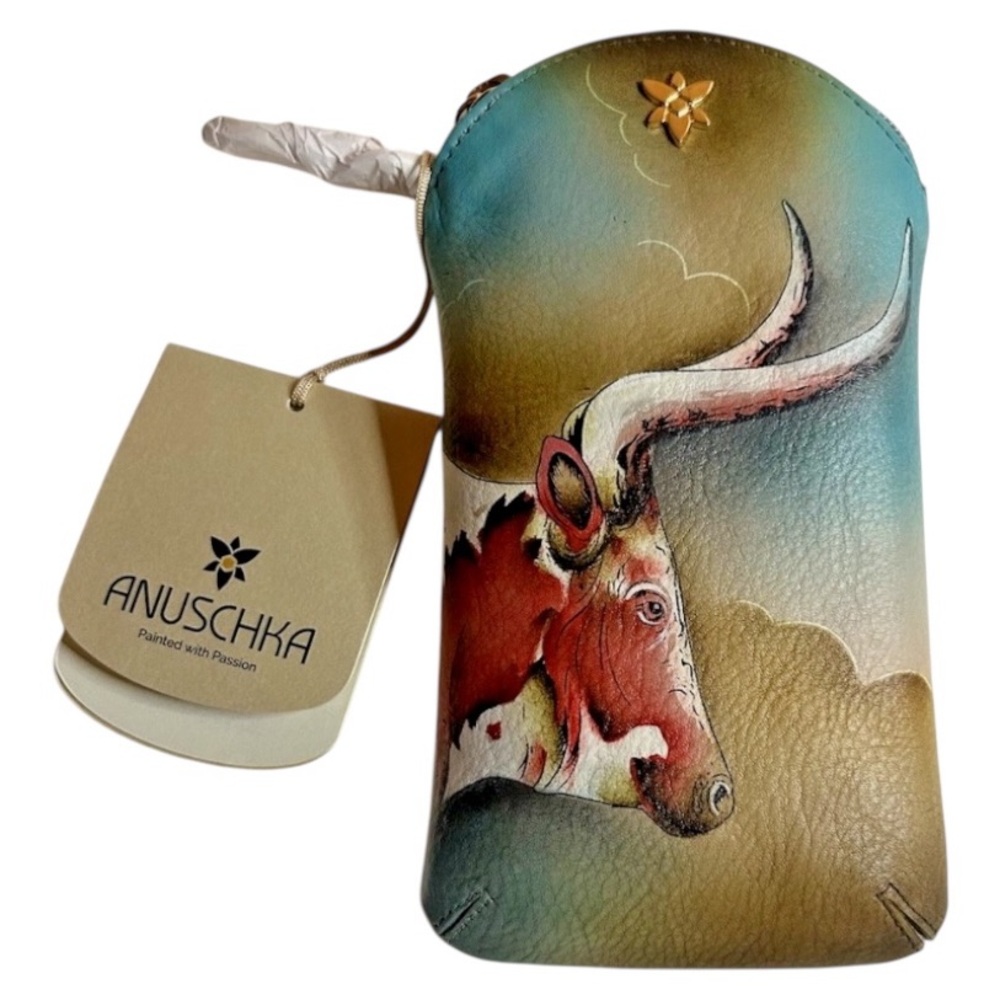 Anuschka Multicolor Leather Hand Painted Eye Glass Case